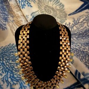 Chic Gold Plated Necklace with Crystal Accents